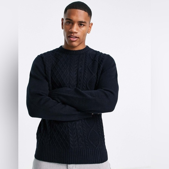 Ben Sherman Other - Ben Sherman Navy Cable Knit Wool Blend Sweater Men’s Small NWT